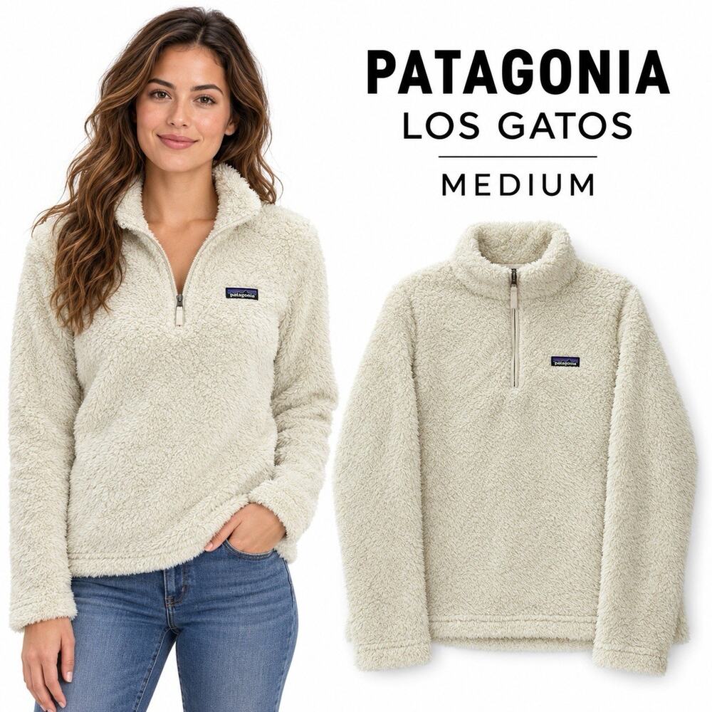 Patagonia Women’s Medium Los Gatos 1/4 Zip Fleece Dyno White